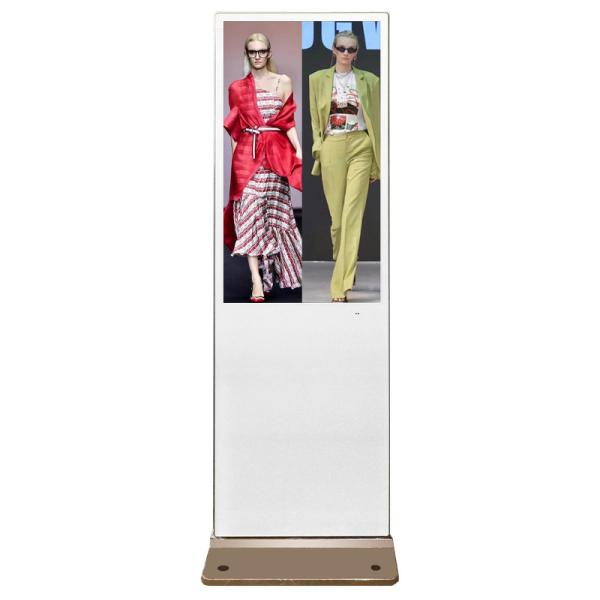 43 inch Wifi Digital Signage Totem Golden Color Android Remote Control Cloud Server