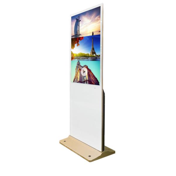 43 inch Wifi Digital Signage Totem Golden Color Android Remote Control Cloud Server