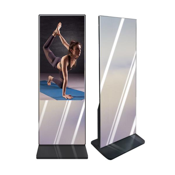 43 Inch Totem Magic Mirror Digital Signage With Body Sensor For Fitness Center