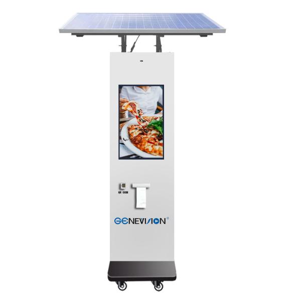 27 inch Outdoor Self Service Order Kiosk With Solar Panel Power System