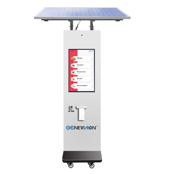 27 inch Outdoor Self Service Order Kiosk With Solar Panel Power System