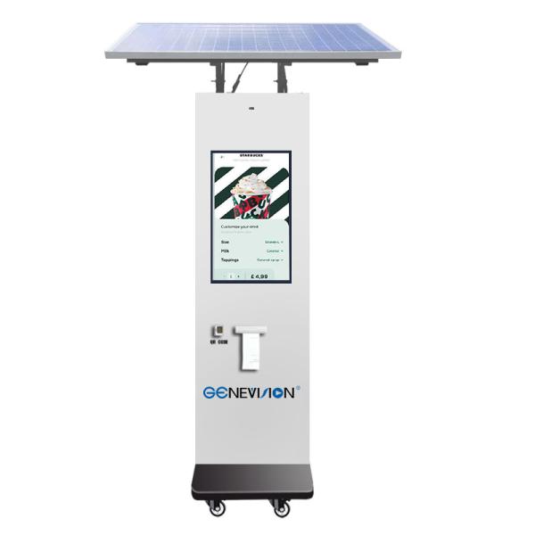 27 inch Outdoor Self Service Order Kiosk With Solar Panel Power System