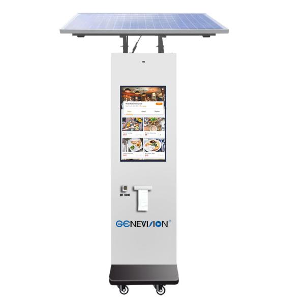 27 inch Outdoor Self Service Order Kiosk With Solar Panel Power System