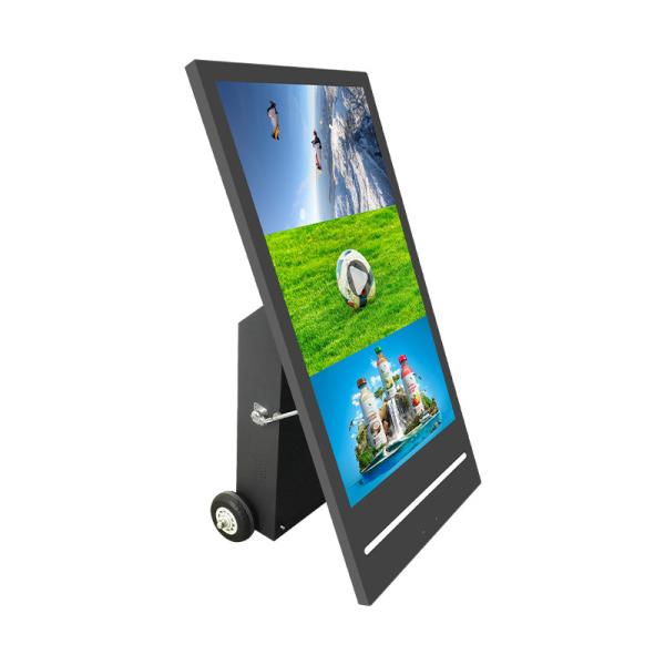 43 Inch Outdoor Removable Digital Signage Kiosk Battery Powered With LED Light