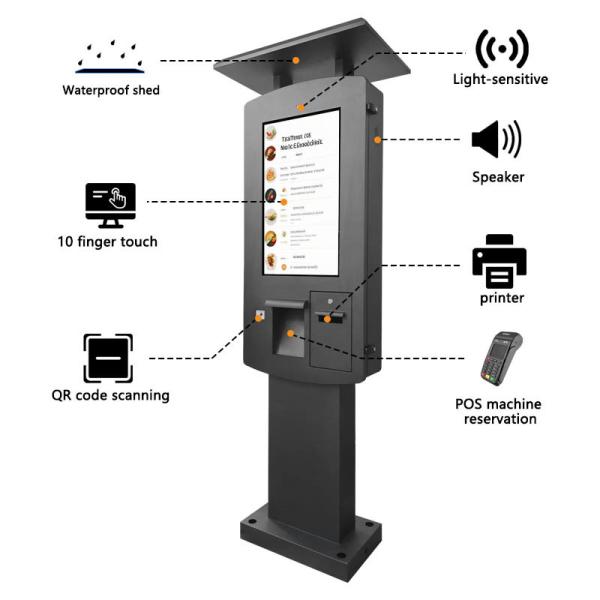 Outdoor Touch Screen Payment Kiosk Waterproof Ip65