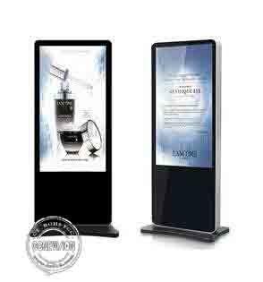 Battery Powered Digital Signage Floor Stands , Touch Screen Kiosk Stand 86 Inch Large Size