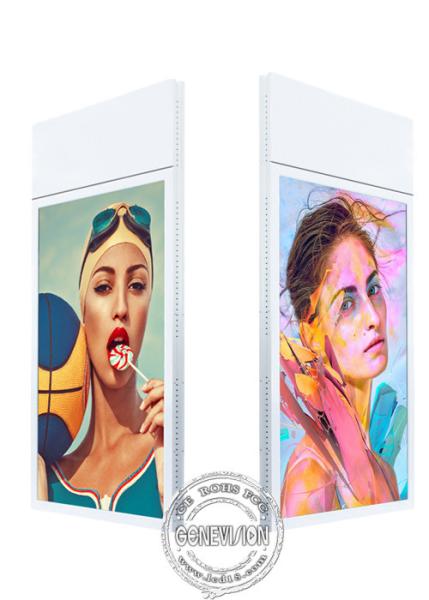 Super Slim Wall Mount LCD Display High Brightness 700 Nits Ceiling Hanging Double Sided Advertising Screen