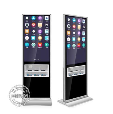 China Black 43 Inch Advertising Kiosks Displays With Mobile Phone Wireless Charging Holder for sale