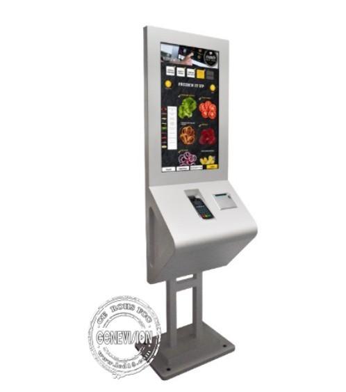 32 Inch Kiosk Digital Signage Capacitive Touch Self Ordering Service Printer Scanner