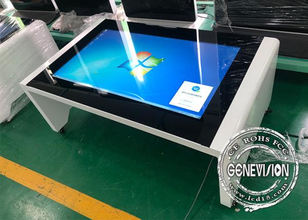 Waterproof Capacitive Touch Screen Digital Signage 43'' Coffee / Tea Table With Windows System