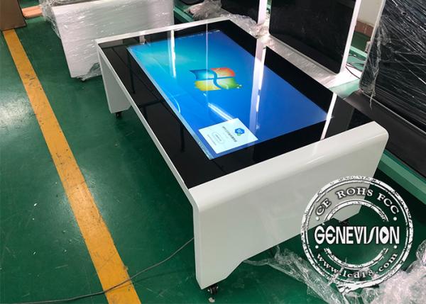 Waterproof Capacitive Touch Screen Digital Signage 43'' Coffee / Tea Table With Windows System