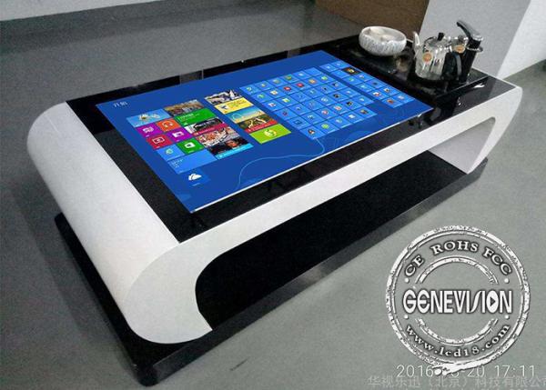 Waterproof Capacitive Touch Screen Digital Signage 43'' Coffee / Tea Table With Windows System