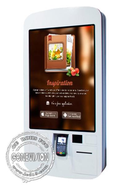 Restaurant WIFI Android Digital Signage 32 Inch Wall Mountable Food Ordering Machine