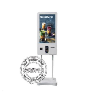 China QR Scanner / Printer Touch Screen Kiosk 32'' Self Service Ordering Capacitive Touch Menu for sale