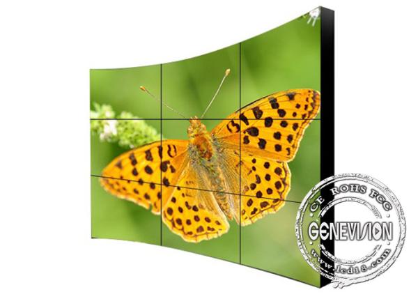 10W Digital Signage Video Wall 55 inch 4*8 Curved Ultra large Samsung IR Touch Screen