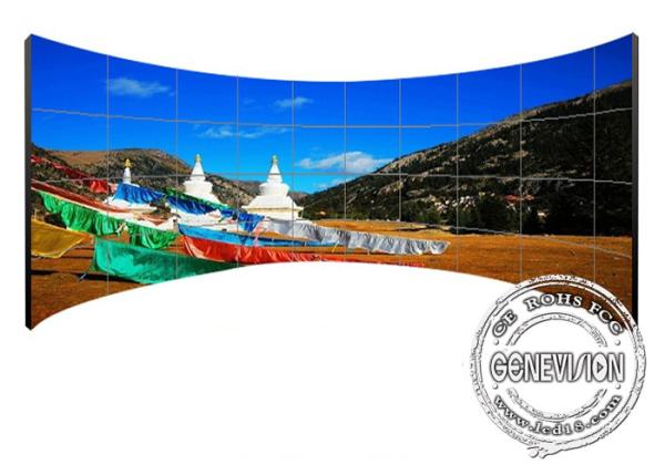 10W Digital Signage Video Wall 55 inch 4*8 Curved Ultra large Samsung IR Touch Screen