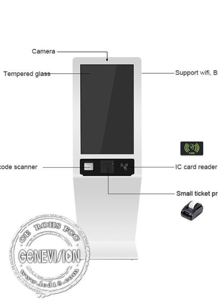 Self Service Ordering Lcd Touch Screen Monitor Kiosk 32 Inch With Bill Payment