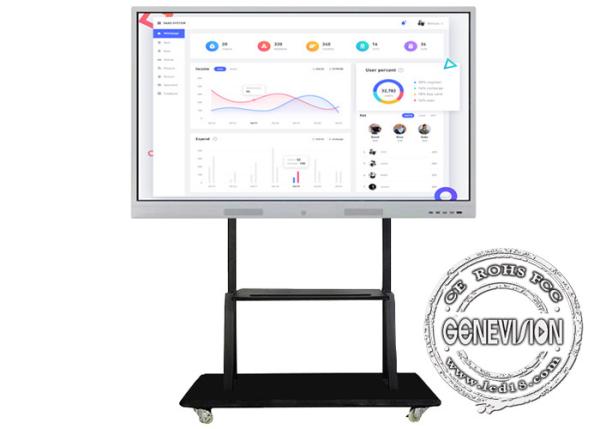 75 Inch Conference Room 4K Interactive Anti Glare Touch Screen Smart Whiteboard Digital Signage