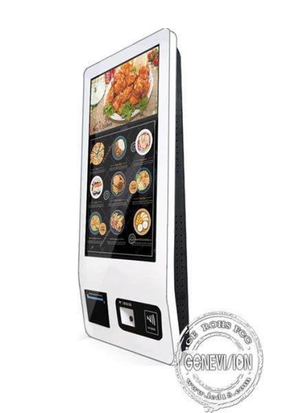 Automatic Ordering Self Service Digital Kiosks Touch Screen 32 Inch With QR Code Scanner