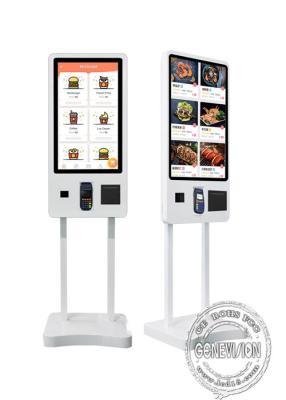 Cina Auto a 32 pollici del cavalletto che ordina il chiosco automatizzato di pagamento del touch screen per gli alimenti a rapida preparazione in vendita