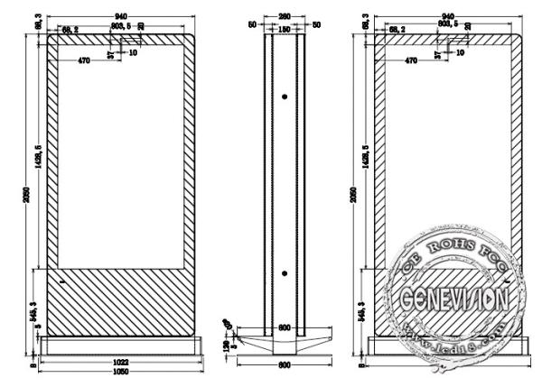 Double Sided Shopping Mall Kiosk Android Nano Film Touch Screen With Face Recognition Camera