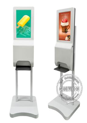 China Van de de Handwasmachine van 21,5 Duimandroid van de de Vloertribune de Kiosk de Digitale Signage Automatische Kiosk van Handsanitiser met 3000ML-capaciteit Te koop