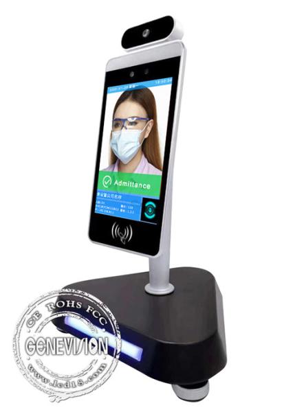 Android Office Staff Attendance Facial Recognition Thermometer Height Adjustable Body Temperature Check Kiosk