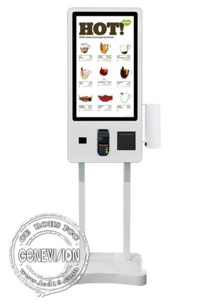 Catering Software Windows 10 Android 10.0 Restaurant Self Service Payment Kiosk With Meal Call Pager Holder