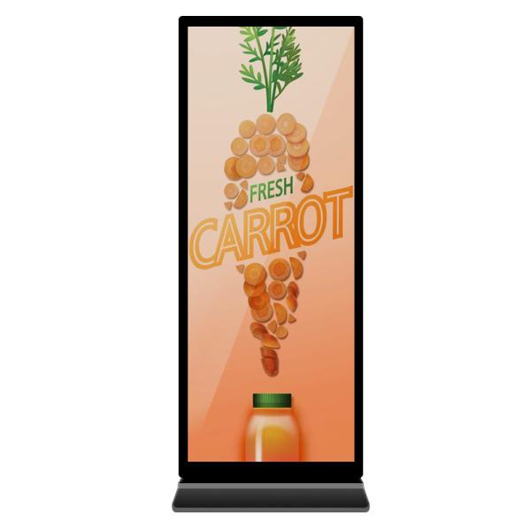 Edgeless 4K Floor Standing Digital Signage Kiosk For Advertisement