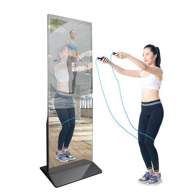 China Floor Standing Android 7.1 Mirror LCD Display 400cd/m2 For Yoga Fitness for sale