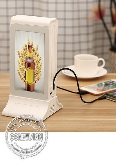 Desktop 8 Inch Double Sided LCD Advertising Player 1280x800 With Charging