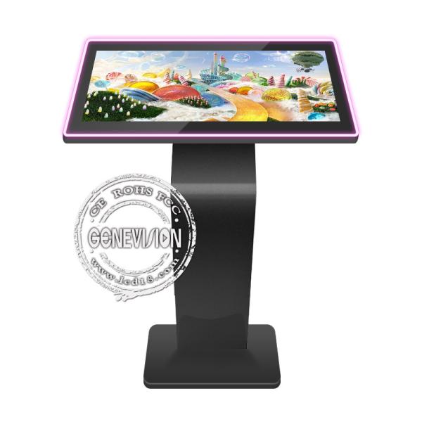 K Base I3 CPU AIO PCAP Touch Screen Standing Kiosk Desk