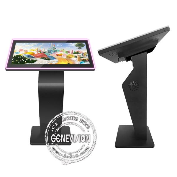 K Base I3 CPU AIO PCAP Touch Screen Standing Kiosk Desk