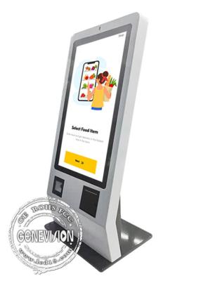 China self service Andriod or PC payment kiosk ordering machine with 80mm Thermal printer inbuilt.POS space à venda