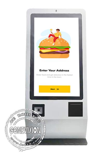 Self Service Android Or PC Payment Kiosk Machine With 80mm Thermal Printer