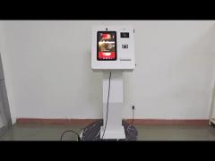 15.6inch Cashless Payment Kiosk with Inbuilt Sticker Printer Camera Microphone NFC and QR Code Scanner Waterproof