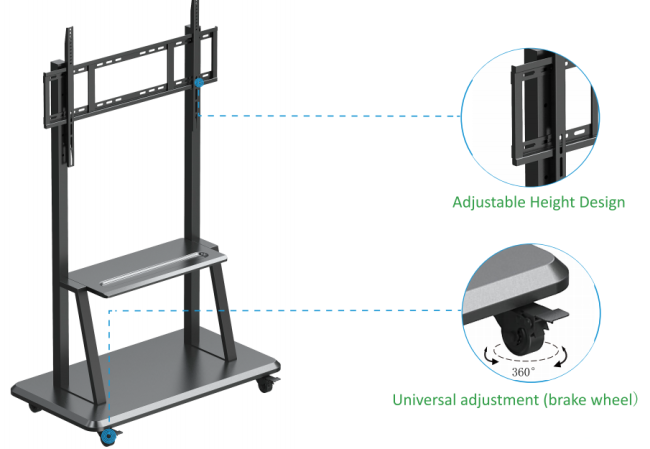 XD3112 Mobile TV Cart Stand for interactive displays