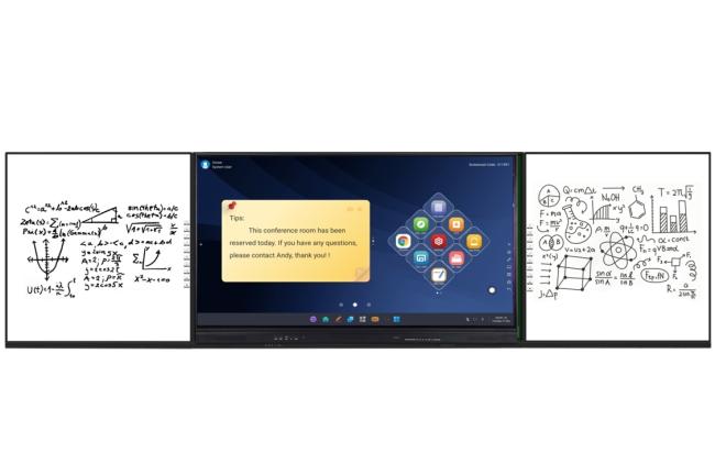 Recordable Digital Whiteboard in use with interactive display