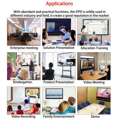 China Smart Interactive Flat Panel Digital Board 98 Inch 20 Touch Points For Training 350cd/M2 for sale