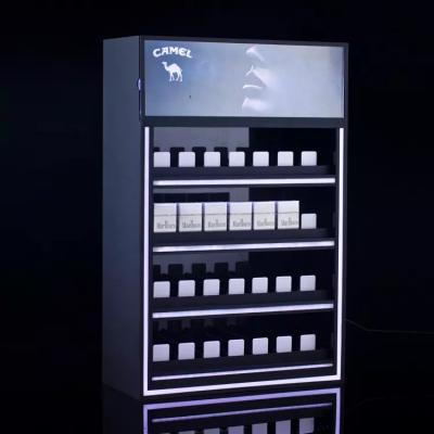 China High-end Custom Cigarette Display Case Tobacco Display Rack With POP Advertising Light Box for sale
