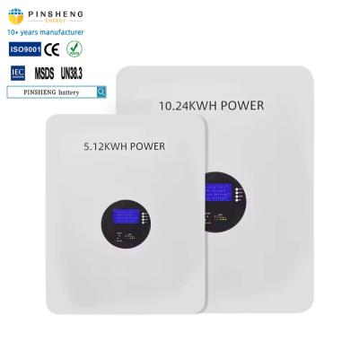 Китай Powerwall 5kwh домашняя литийная батарея солнечное хранилище 10kw powerwall smart bms 51.2v 100ah Стенный монтаж lifepo4 продается
