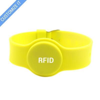 China Pulsera RFID de encargo ajustable de 13,56 megaciclos de las pulseras del silicón del estilo RFID del reloj en venta