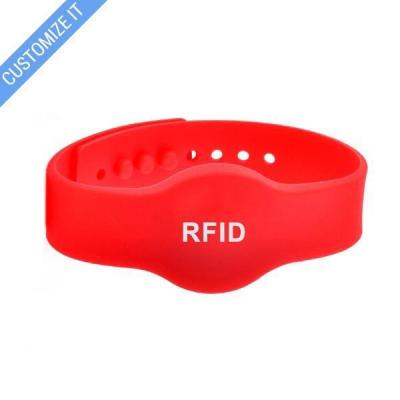 China Adjustable Clasps RFID Wristband Silicone Smellless Waterproof Customized for sale
