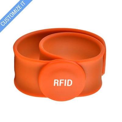 China RFID Silicone Slap Wristband Adjustable Custom Silicone Slap Bracelets for sale
