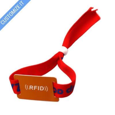 Китай Красочные сплетенные Wristbands ткани NFC делают водостойким с регулируемым ремнем продается