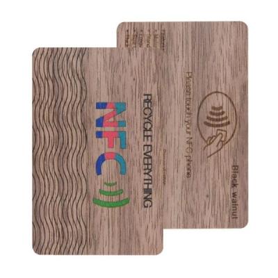 China Hotels RFID Wooden Card Custom Chips ISO / IEC 14443 NFC Business ID Card for sale
