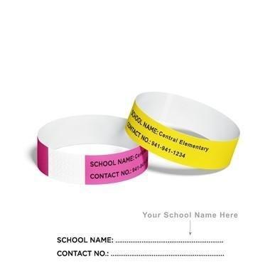 China School Event Tyvek Wristbands CMYK Pantone Colors Waterproof Customized for sale