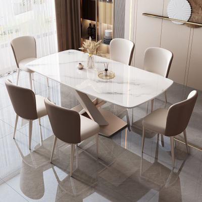 China Dining Table Set With Sintered Stone Table Top marble Dining Tables And Chairs Set for sale