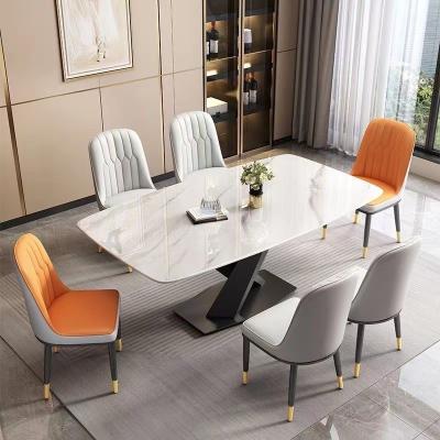 China Customized Sintered Stone Marble Dining Table Set 4 Chairs Dining Table Set 6 Seater for sale