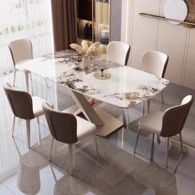 China Round Square Rectangle Dining Table Set 4 Chairs Luxury Dining Table Set for sale